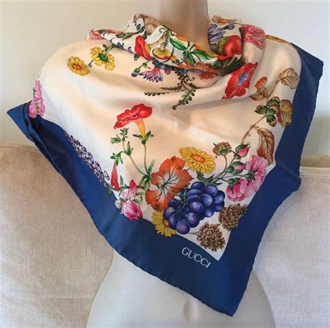 gucci floral and star silk scarf pink blue|nwt authentic gucci silk scarf.